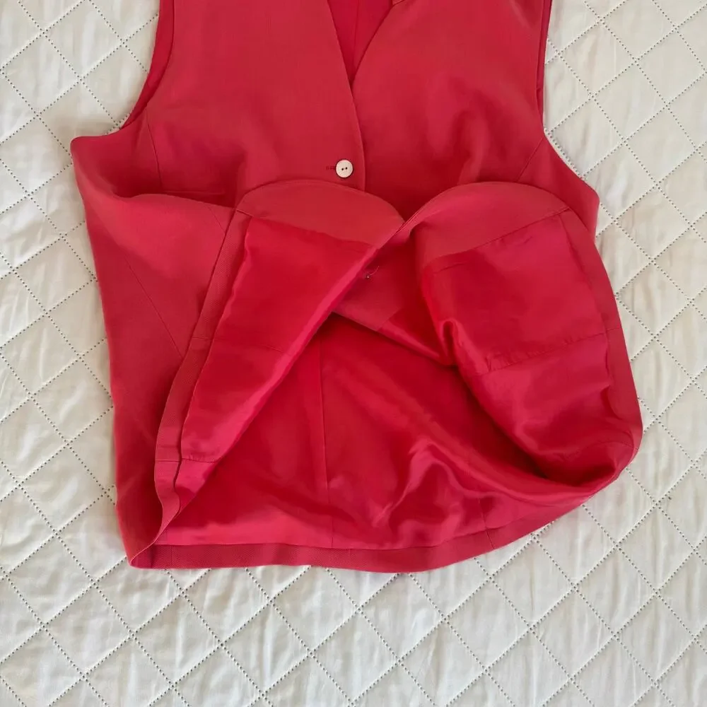 Charter Club 100% Silk Coral Vest Size 12 Old Money Coastal Quiet Luxury Resort